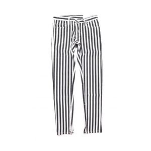 MNML BLACK AND WHITE STRIPED JEANS WITH ZIP ANKLE